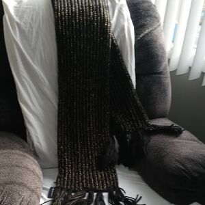Black and Gold Knit Scarf